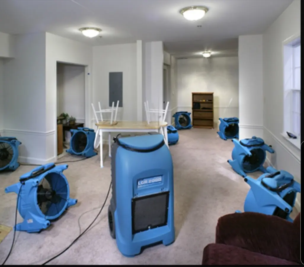 Air movers and dehumidifier setup for Water Extraction & Removal in Thomasville